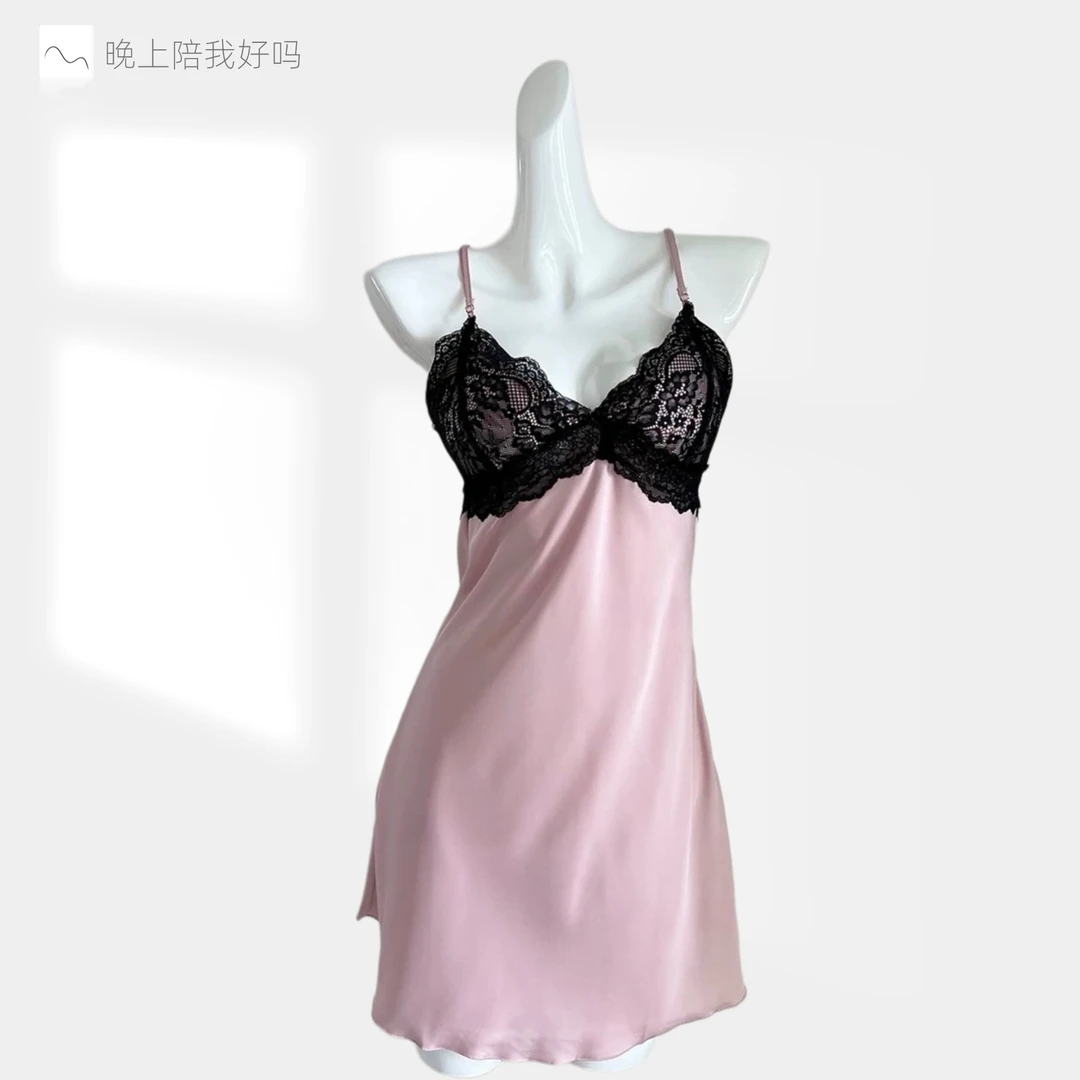 罗兰-轻奢缎面露背睡裙性感缎面显瘦冰丝睡衣