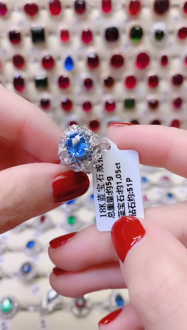 戒指蓝宝石18K金镶嵌用****0两用款