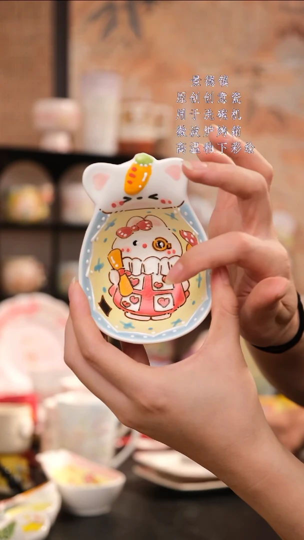 摆件景德镇手工手绘设计师款