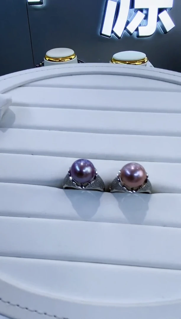 银S925镶嵌戒指淡水珍珠Y淡水戒指 11-12 多样性发一