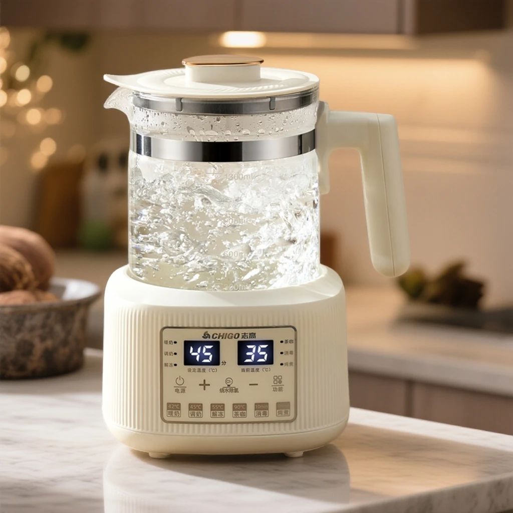 志高电热烧水壶恒温壶插电式煮茶器养生壶玻璃耐热炖煮泡茶壶家用