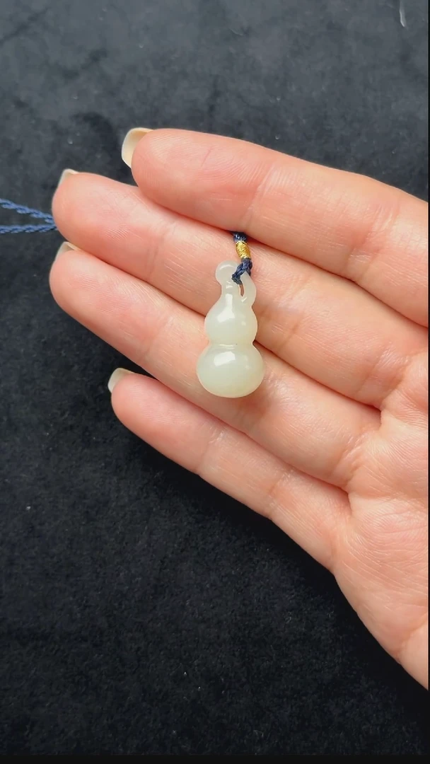 颈饰未镶嵌和田玉004-白玉葫芦-N1755-1209