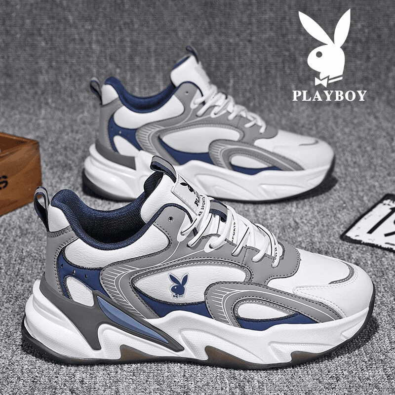 花花公子男鞋春季新款高档厚底休闲鞋子男款运动潮牌男士阿甘板鞋