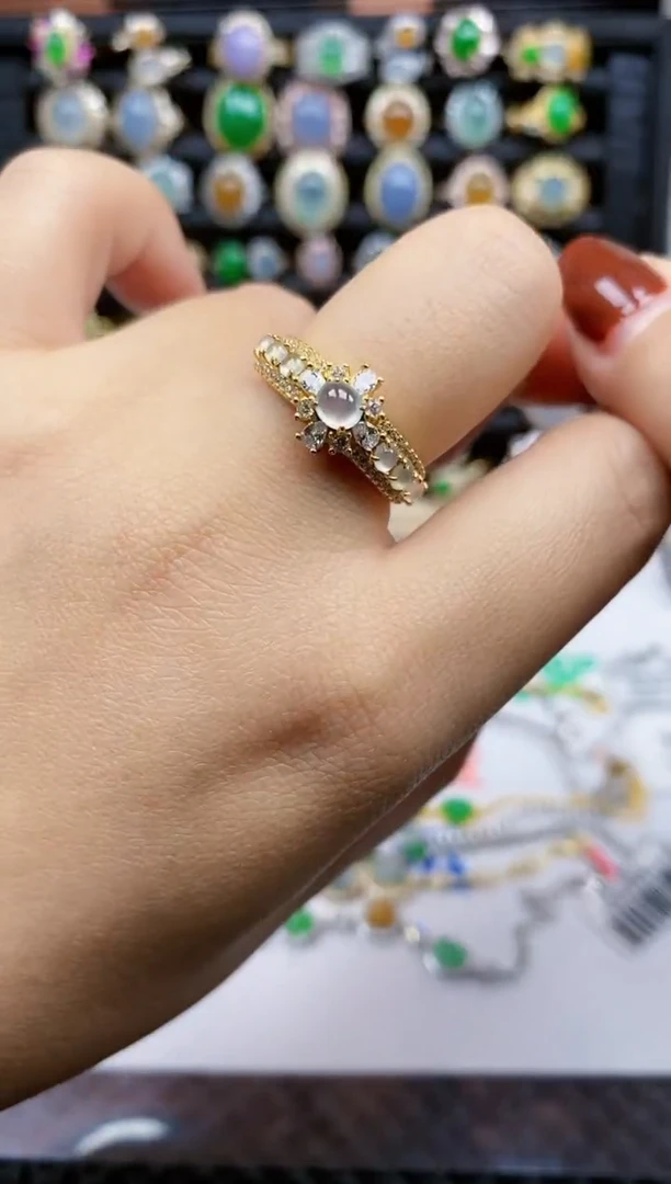 银S925镶嵌戒指翡翠365