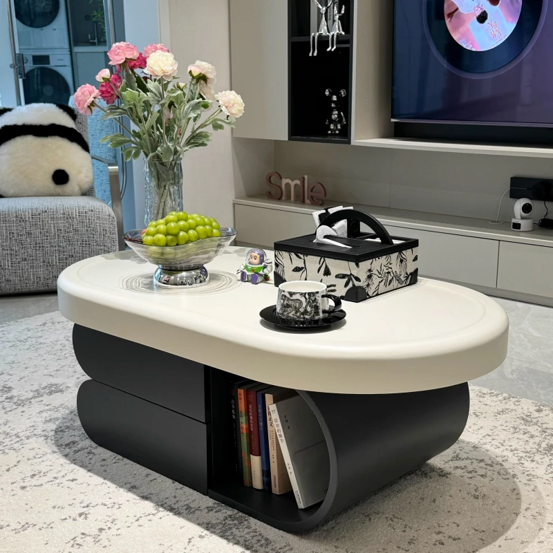 逸居良品饼干奶油风岩板简约茶几电视柜客厅家用新家入住必备家具