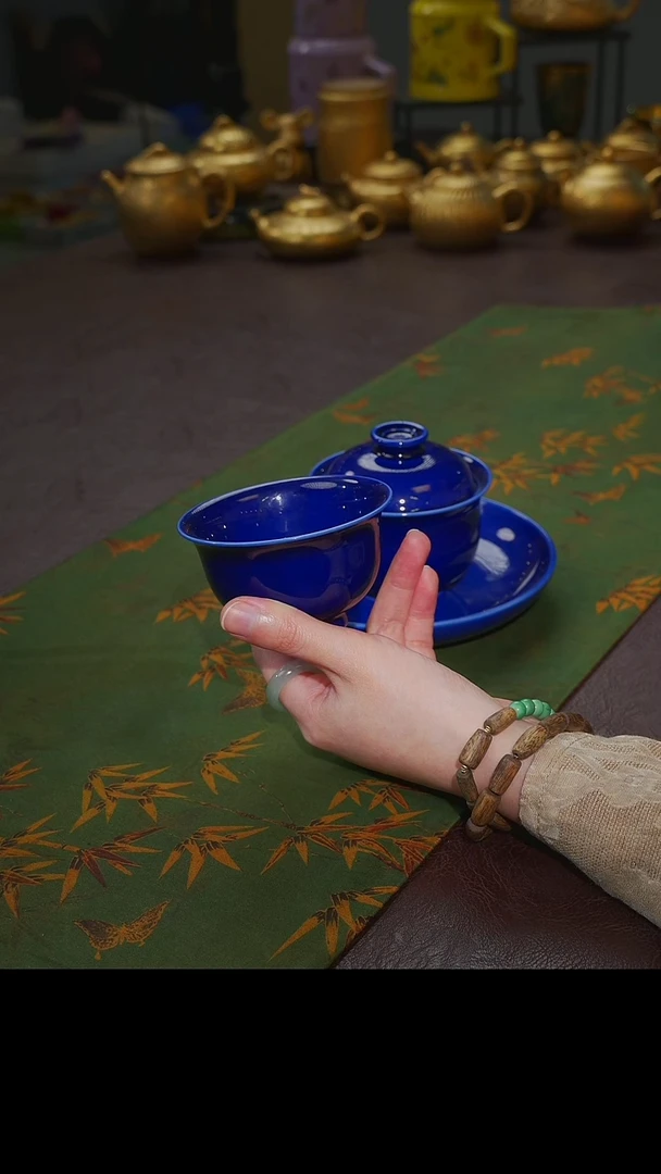 茶杯紫砂【宜景窑蓝宝王子系列】杯子