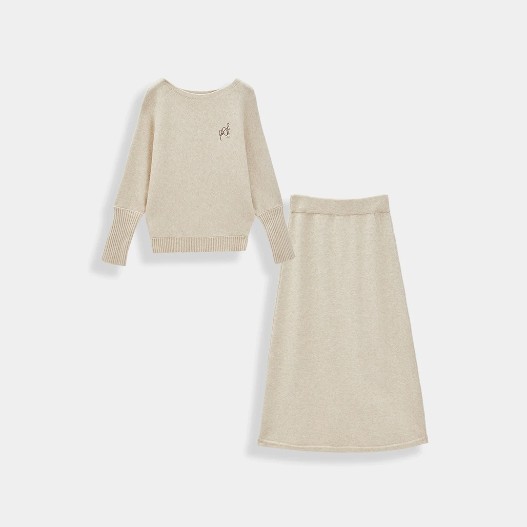 IEF/爱依服一整套穿搭2025秋冬新款韩版大方得体通勤毛织上下套裙