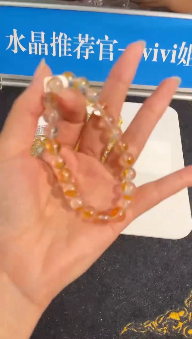 水晶手链未镶嵌5号黄胶花单圈8mm