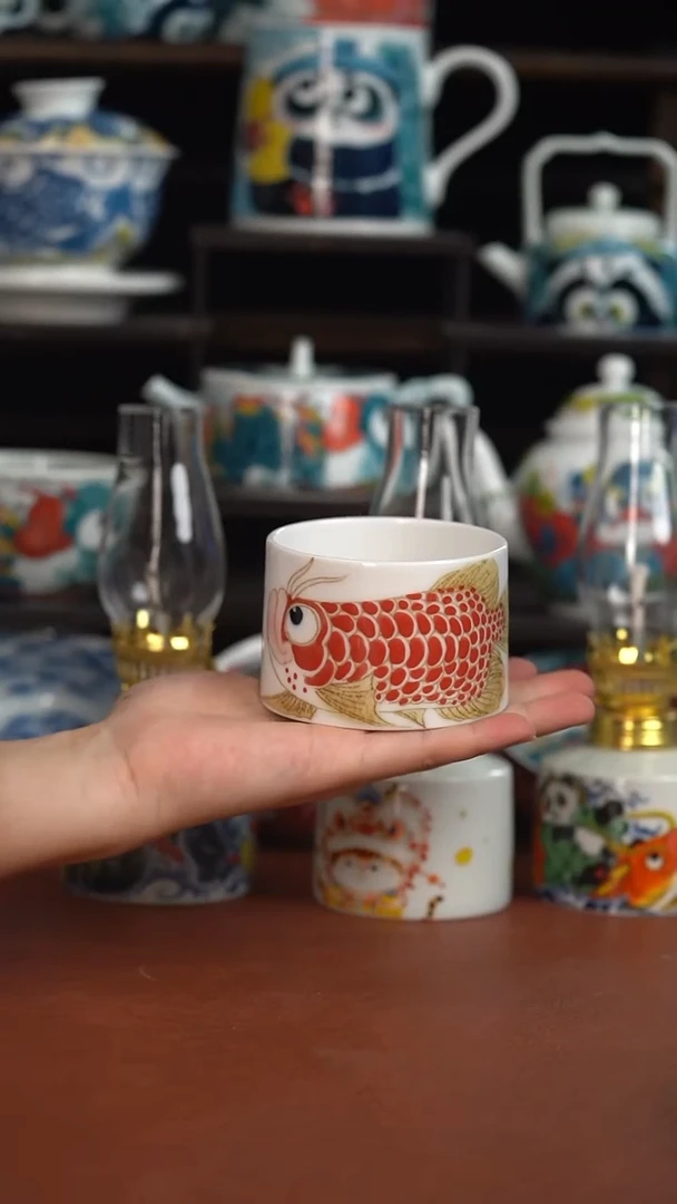 昨明双鱼冰桶杯带内绘（宠粉福利）
