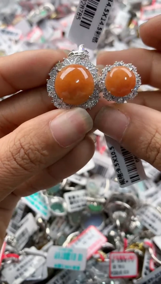 银S925镶嵌戒指翡翠888----8