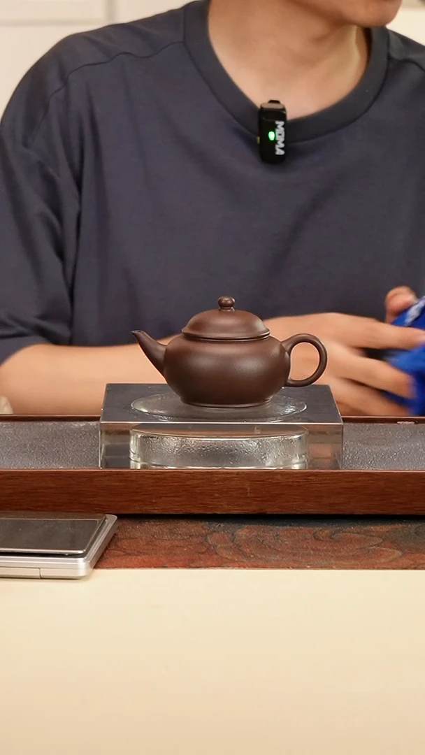 茶壶紫砂盔帽水平深井紫泥120cc内推孔