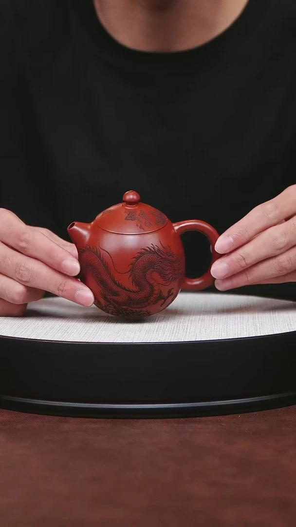 紫砂茶宠宜兴紫砂 龙蛋大红袍 王芳