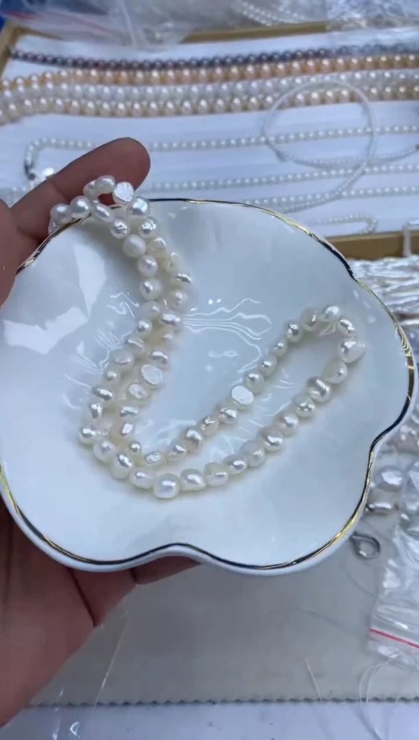 【闪购商品】淡水珍珠项链银S925镶嵌项链