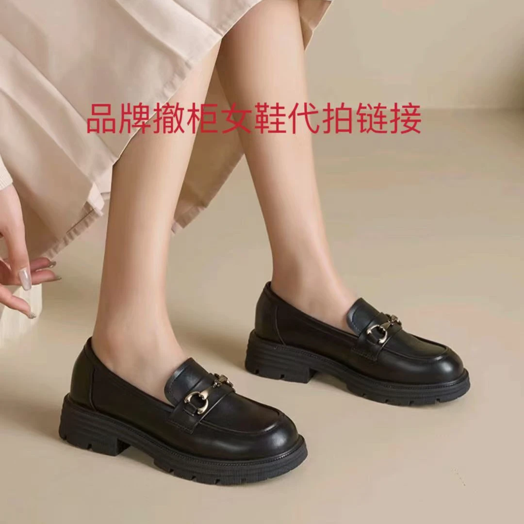 女鞋皮鞋单鞋乐福鞋时尚百搭厚底英伦风春秋舒适真皮软底复古春季