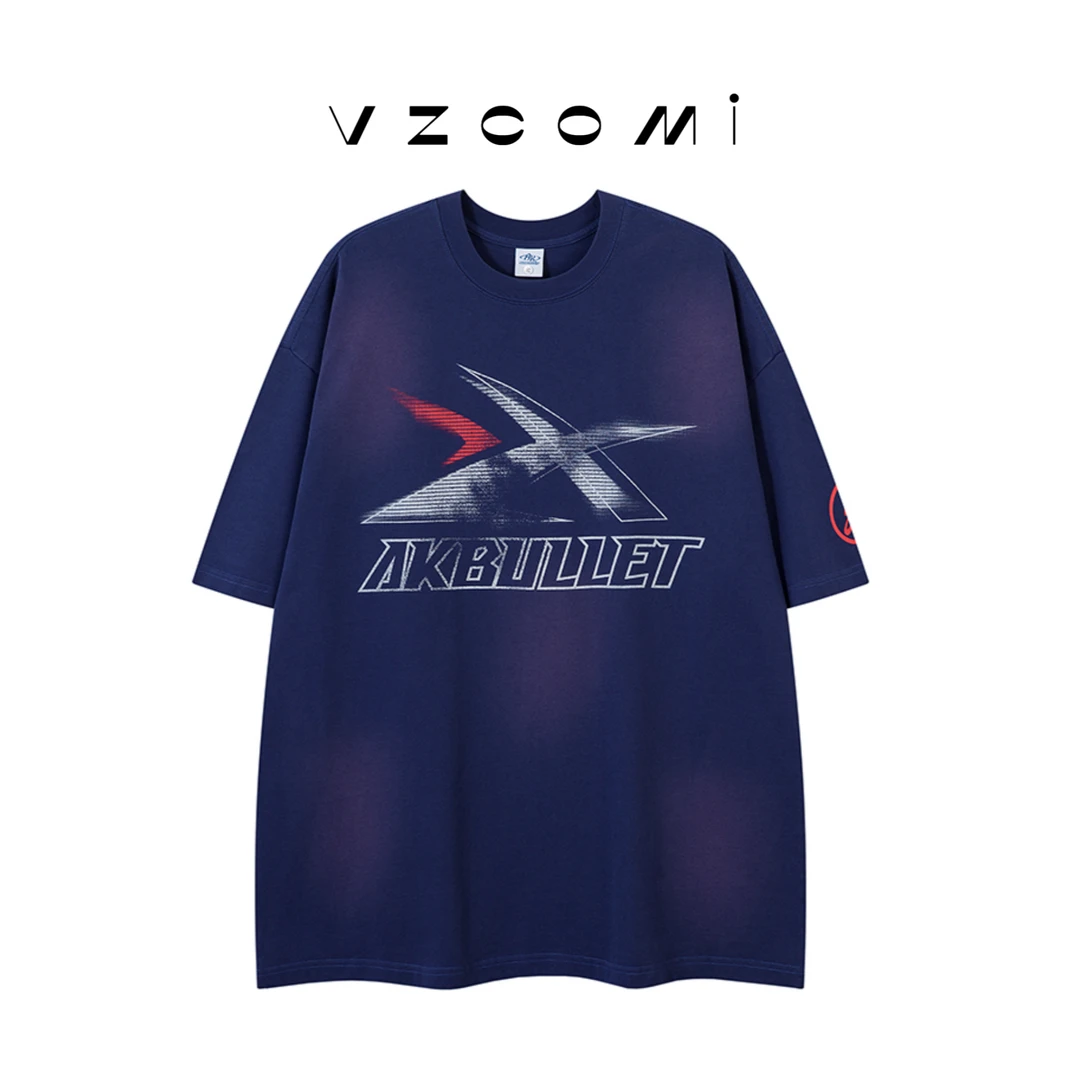 25SS新款美式巴黎风潮牌短袖T恤270克男女同款水洗网点印花上衣