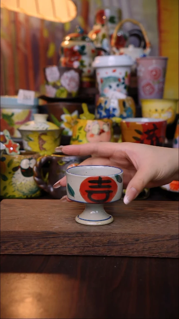 杯子陶泥垚手作 景德镇手工手绘陶瓷器物