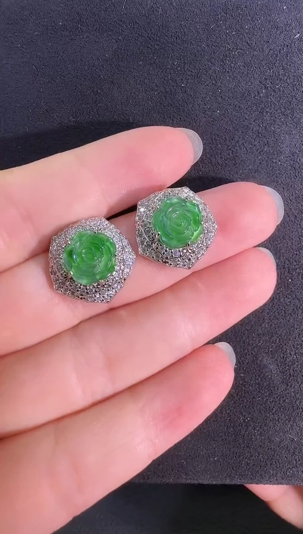 未镶嵌翡翠耳饰耳钉