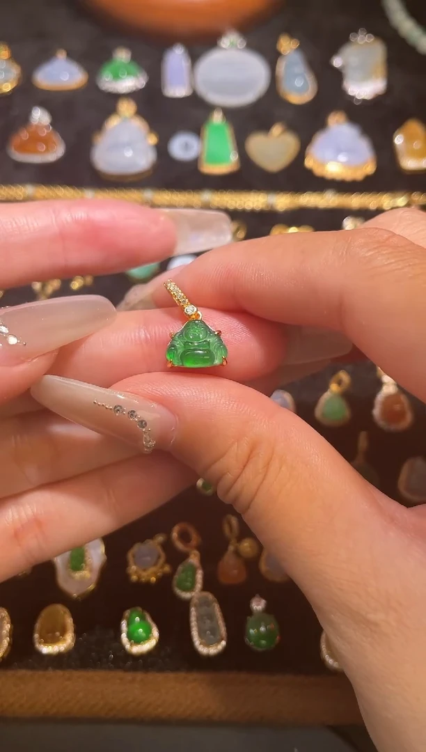 颈饰银S925镶嵌翡翠天然a货翡翠