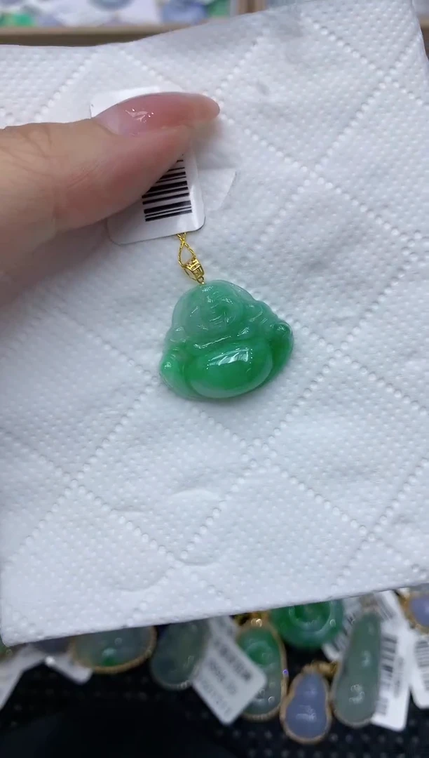 翡翠18K金镶嵌颈饰111111111