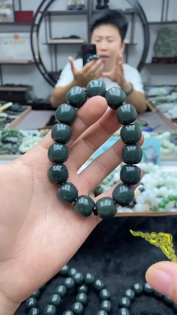 手串未镶嵌和田玉新疆且末青玉蓝调16老型