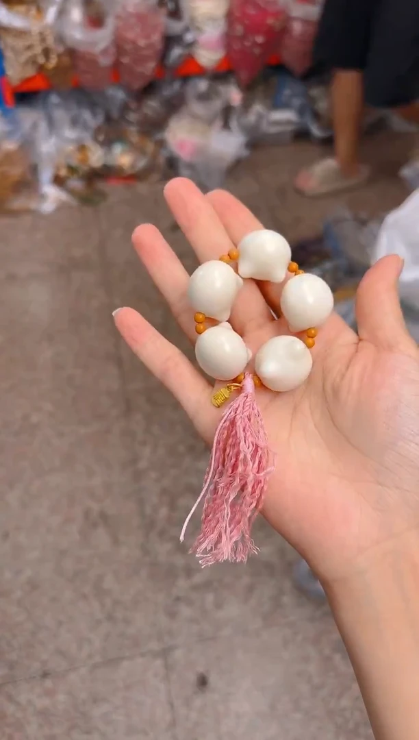 吊坠菩提根/象牙果白色猫猫头手捻流苏