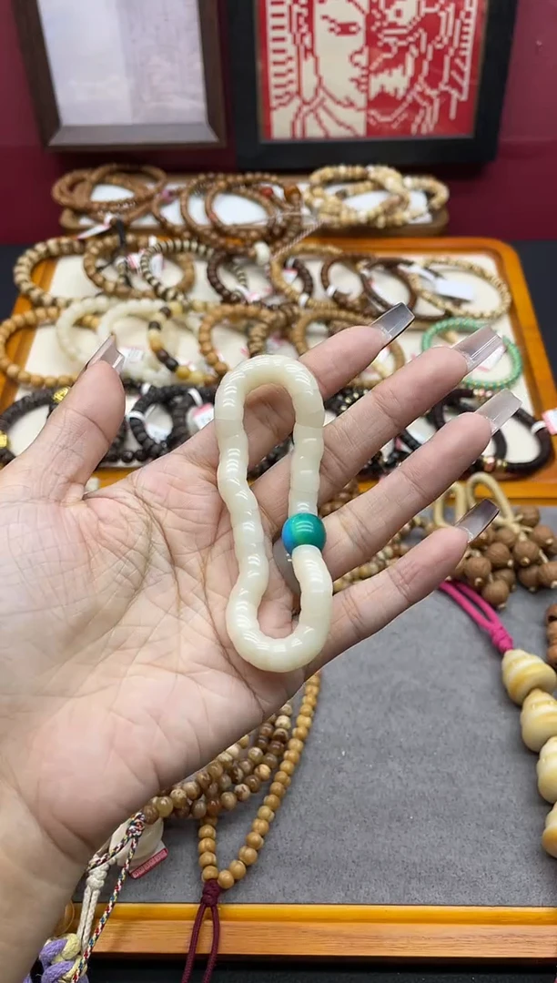 手串菩提根/象牙果特级果羊脂白菩提根8mm斜切大肠搭配款手串