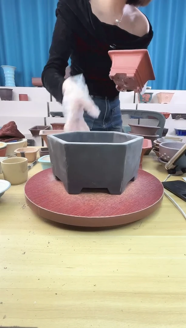 紫砂花盆浅草紫砂花盆微瑕