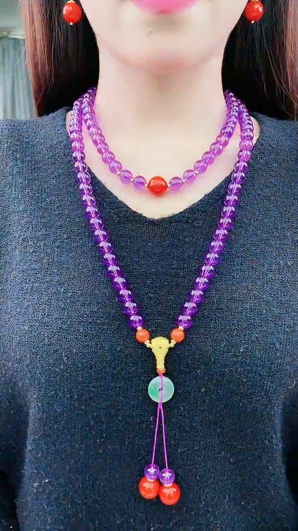 【闪购商品】紫晶颈饰未镶嵌D170项链