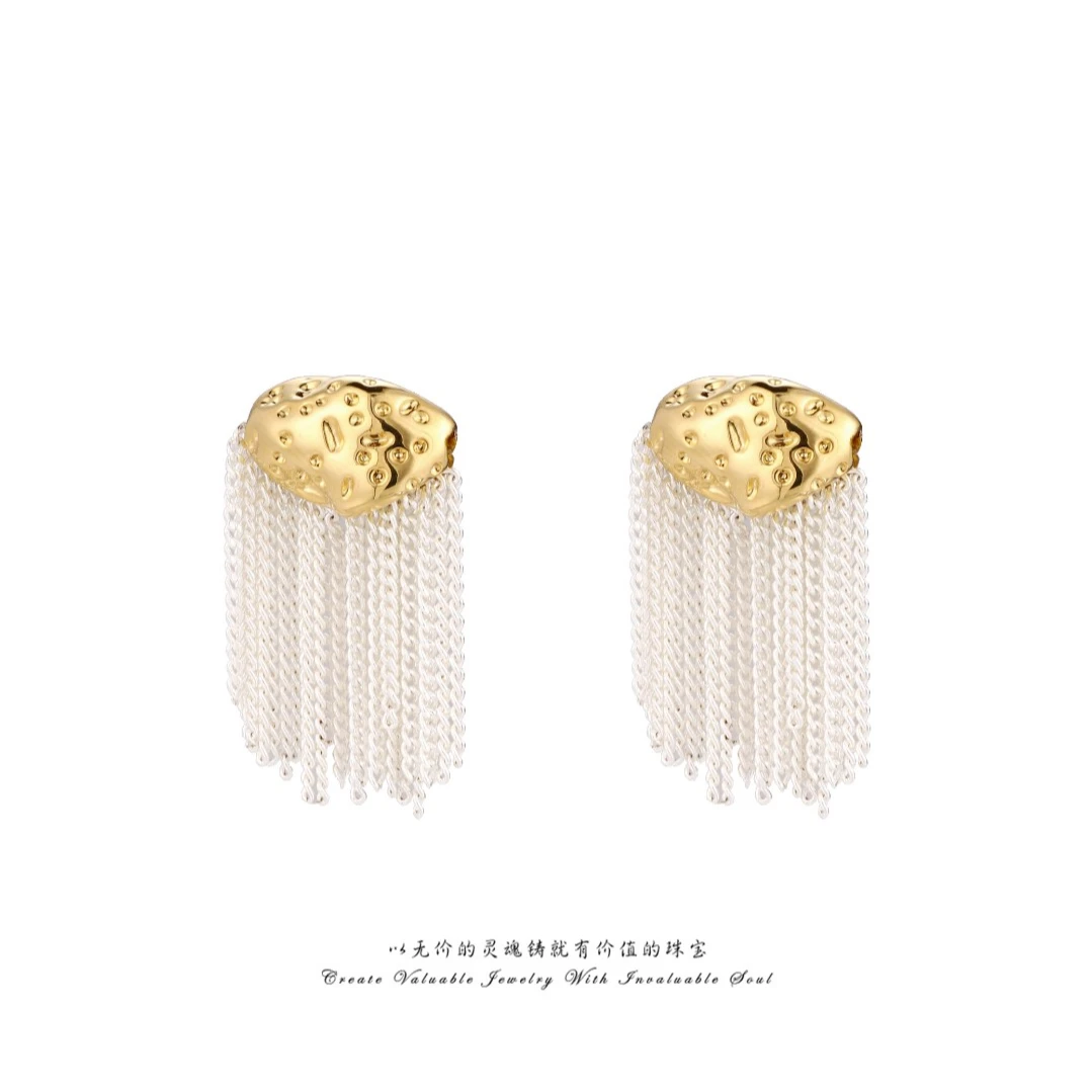 KindGem  轻奢小众手工短流苏耳环 BX01XMHC-22266