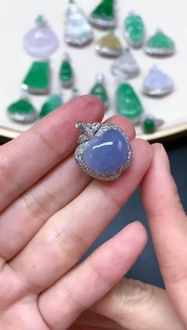 【闪购商品】翡翠吊坠(不含链)18K金镶嵌S424|16800