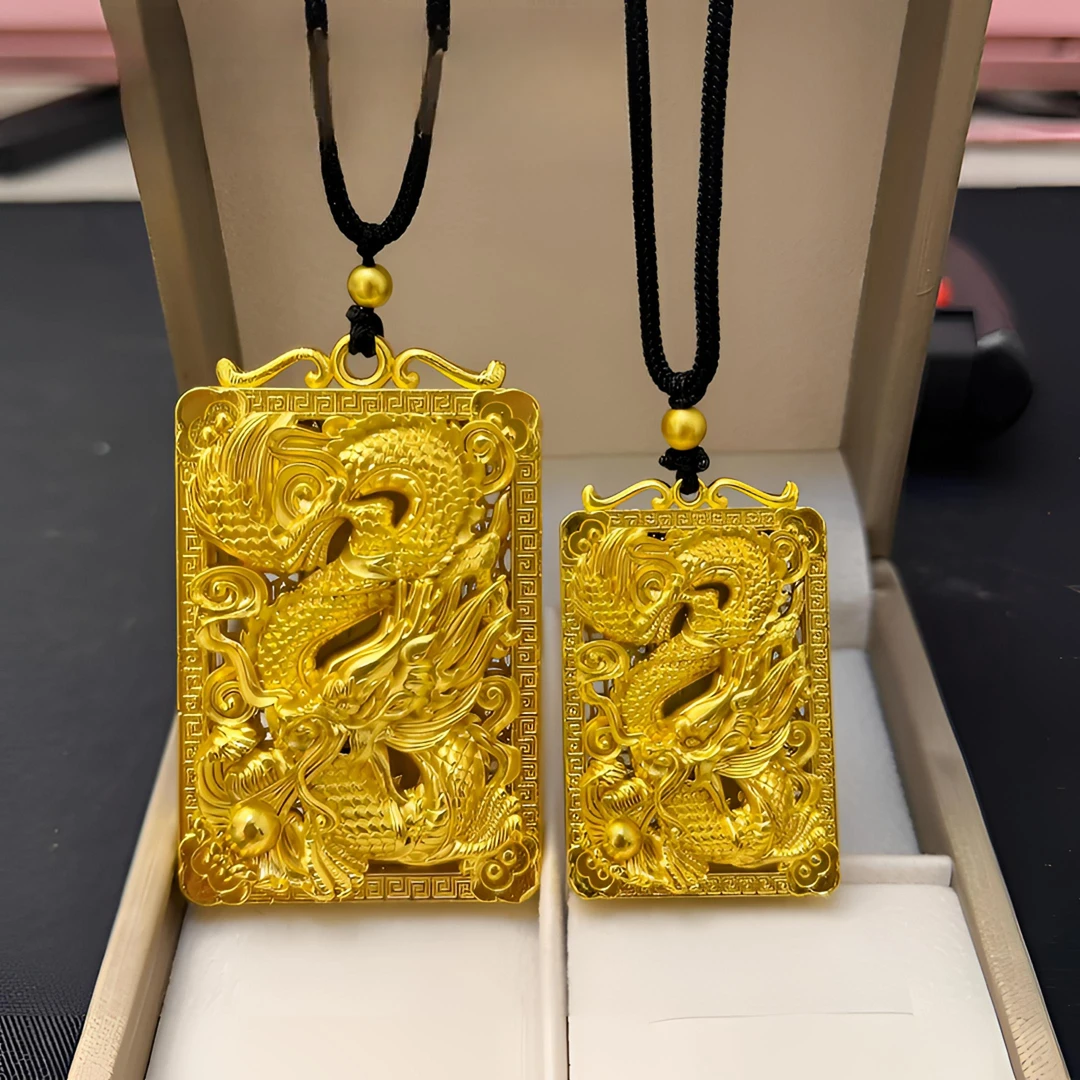 合金吊坠 合金吊坠项链龙行天下霸气华夏威龙镂空轻奢时尚男士