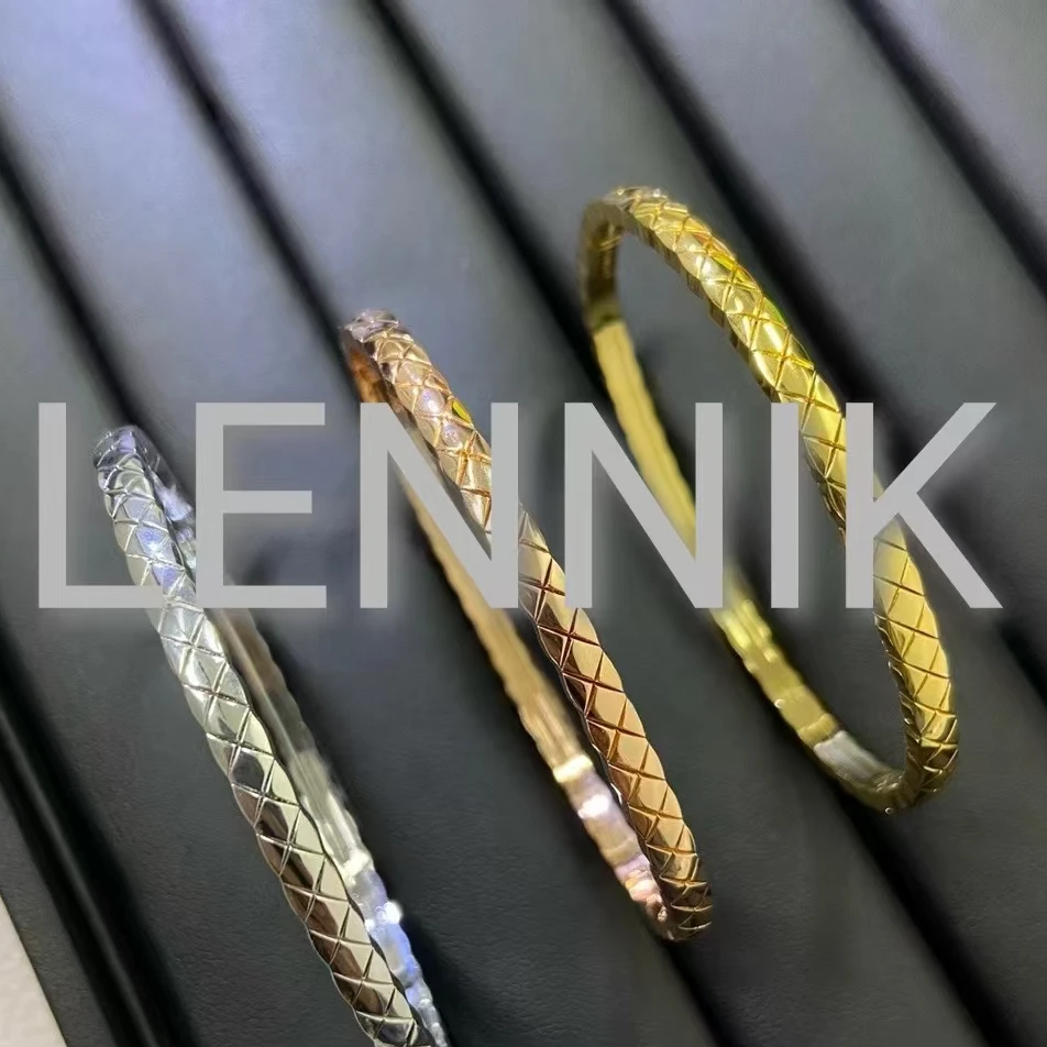 合金手镯 交叉手镯编织窄版简约素圈重工镶嵌双色素款