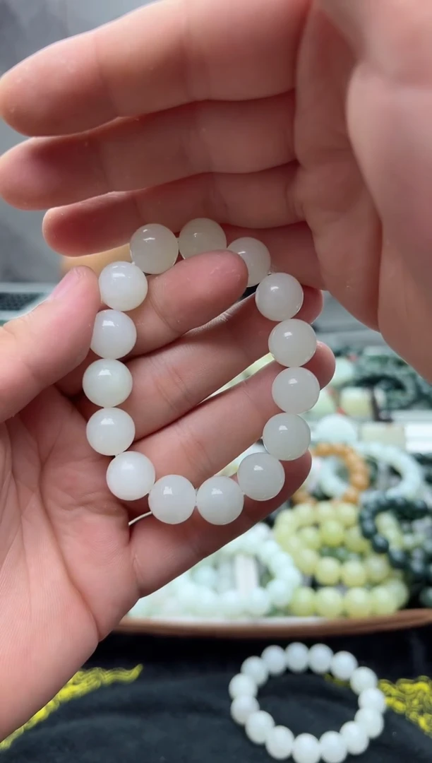 手串未镶嵌和田玉白玉14有包容