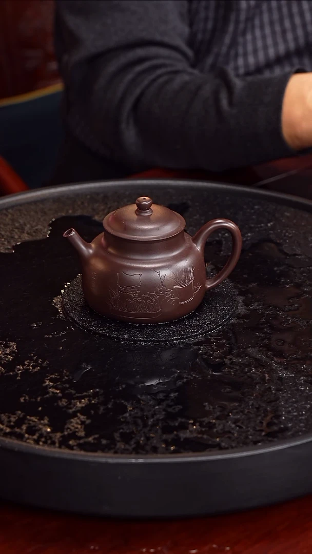 茶壶紫砂刘海清  言心76 紫泥 210毫升