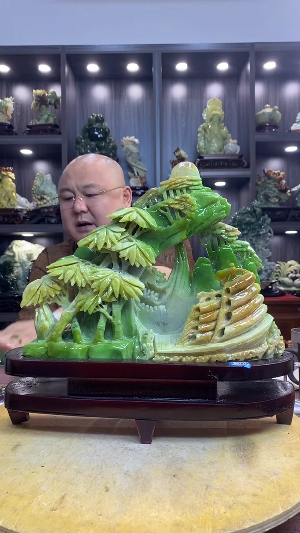 玉有****丿 玉岫岩料手工雕刻摆件居家装饰送礼一物一图
