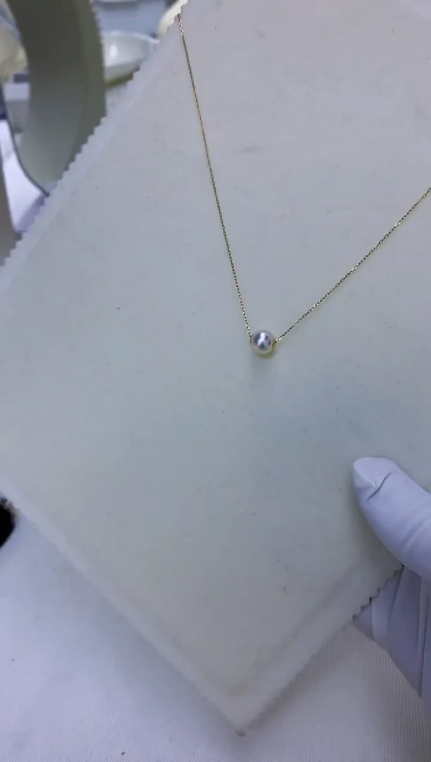 18K金镶嵌饰品海水珍珠7-8路路通不含金链