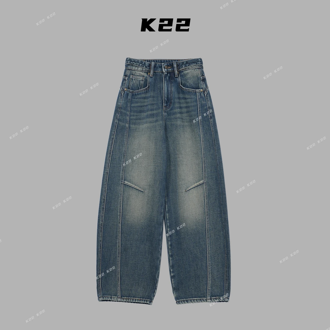 K22｜“小腰精”加绒轻奢牛仔没有中间-商中高腰裤XC11286-2