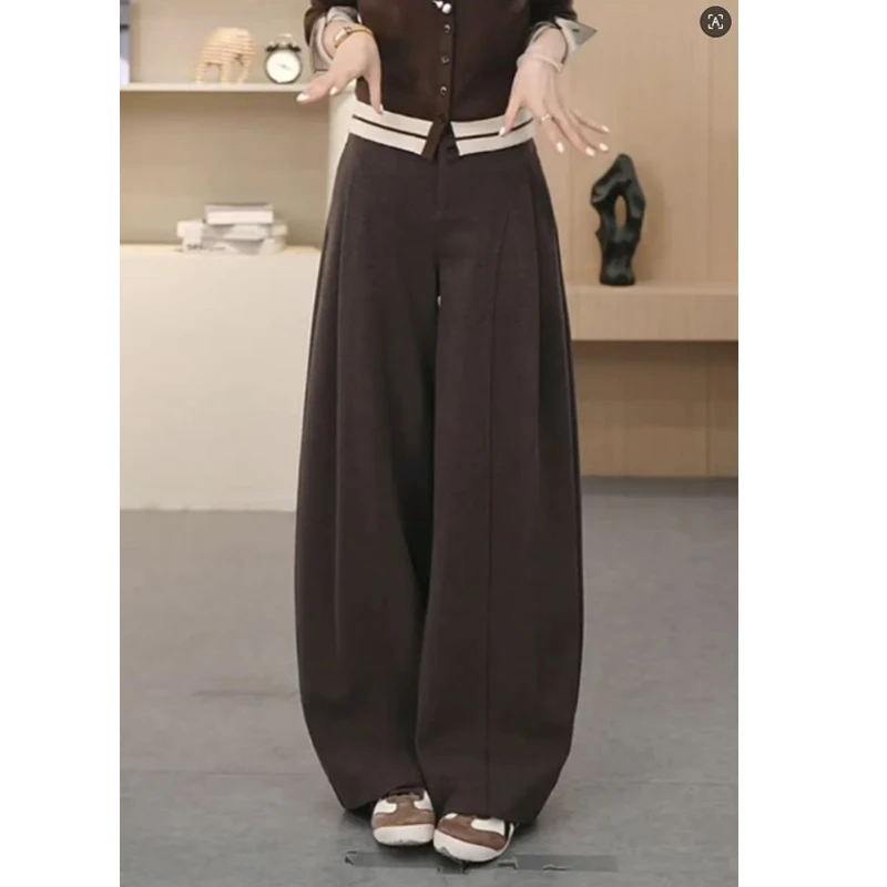 【慧楹·贝斯裤】2025冬季高腰厚款垂感百搭显瘦直筒阔腿休闲裤女