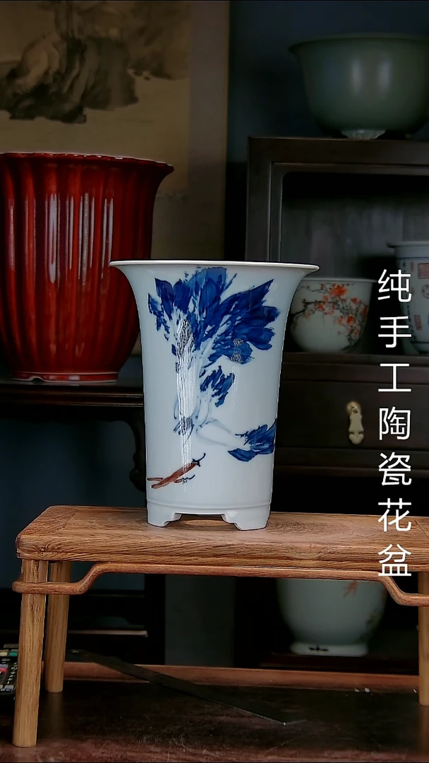 景德镇手工陶瓷花盆