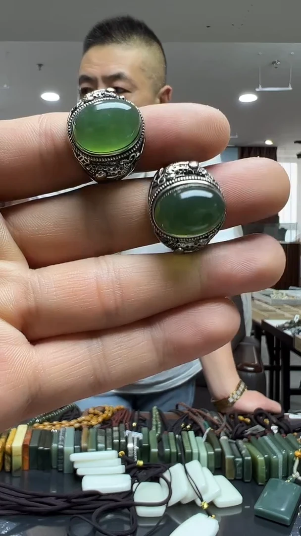 未镶嵌岫玉戒指a622-多样性发货其中发一