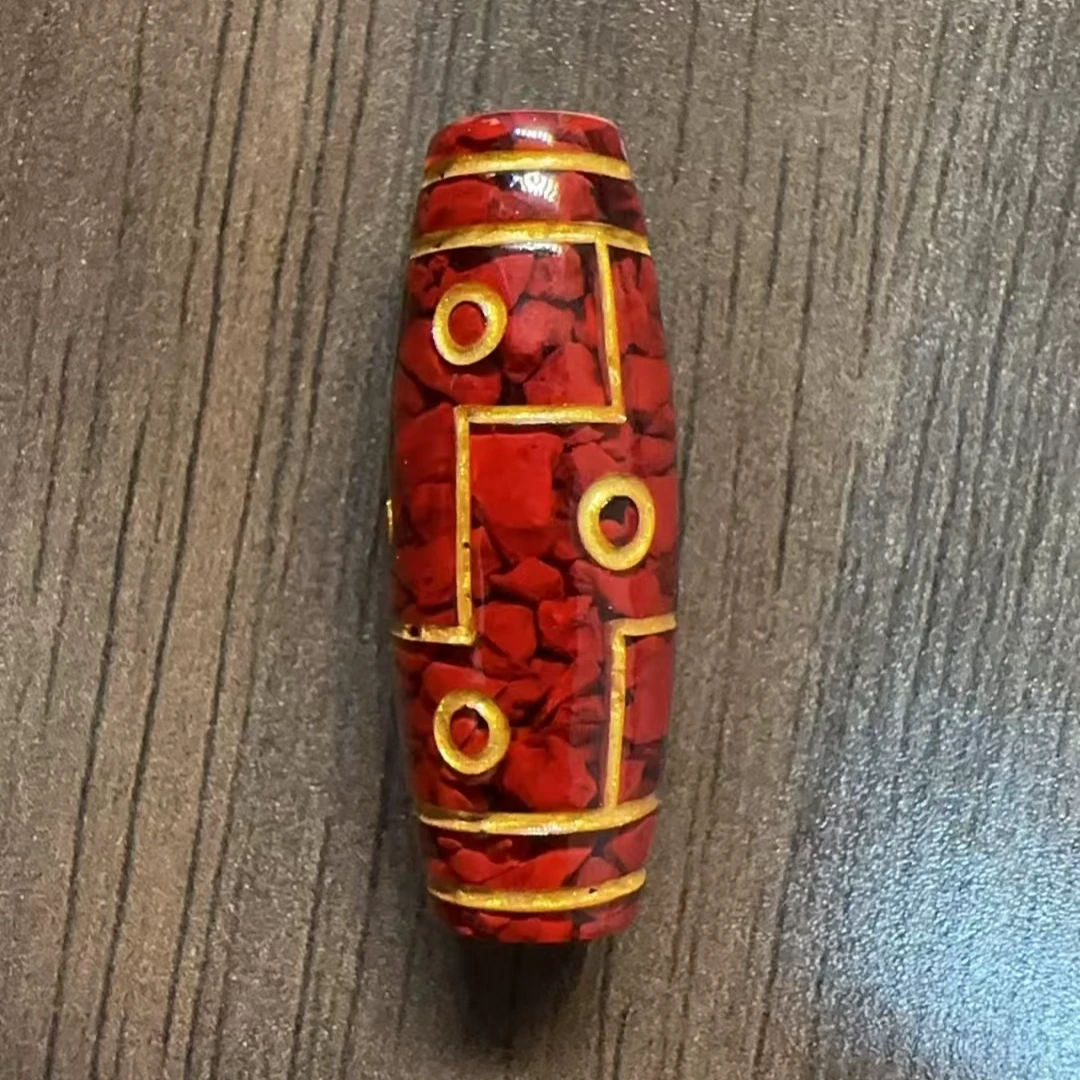 含辰砂工艺品晶体砂六字言捅珠吊坠（烫金工艺）