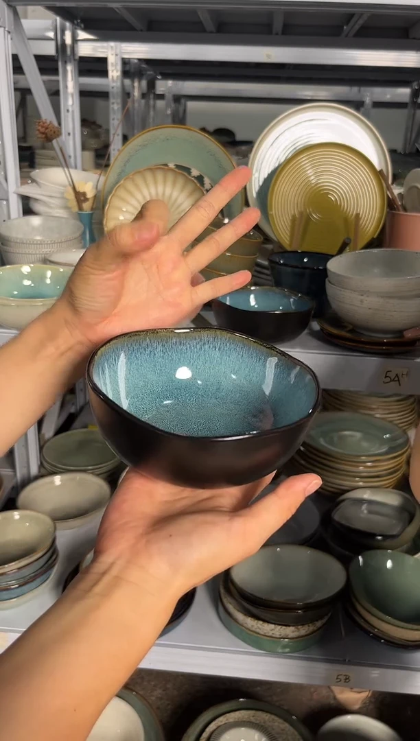 陶瓷外贸尾货瑕疵满20包邮X3 新品饭碗三个装