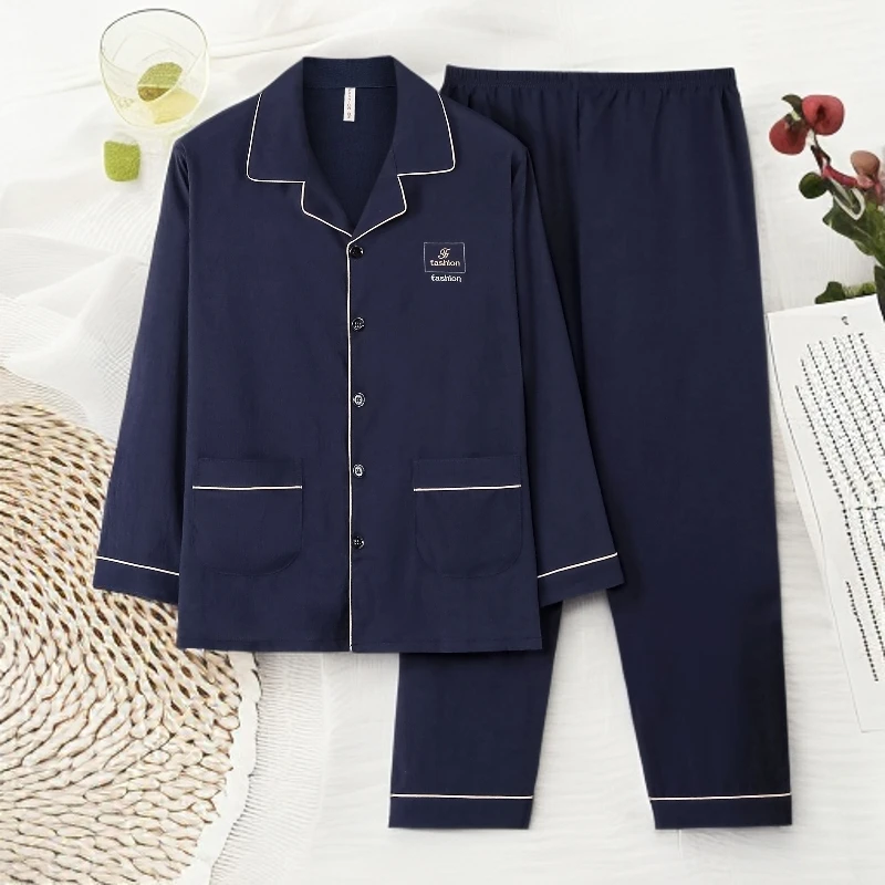 2025睡衣男士秋季长袖长裤休闲男款家居服可外穿宽松加大码睡衣