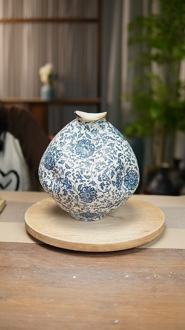 【闪购商品】陶瓷花器青花瓷缠枝莲大肚