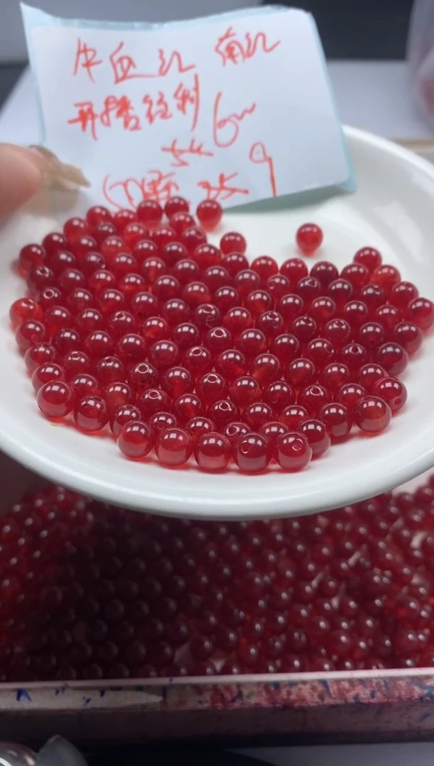 【闪购商品】南红玛瑙颈饰未镶嵌w89冰牛血红6mm*50颗