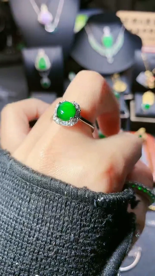 【闪购商品】翡翠戒指银S925镶嵌戒指