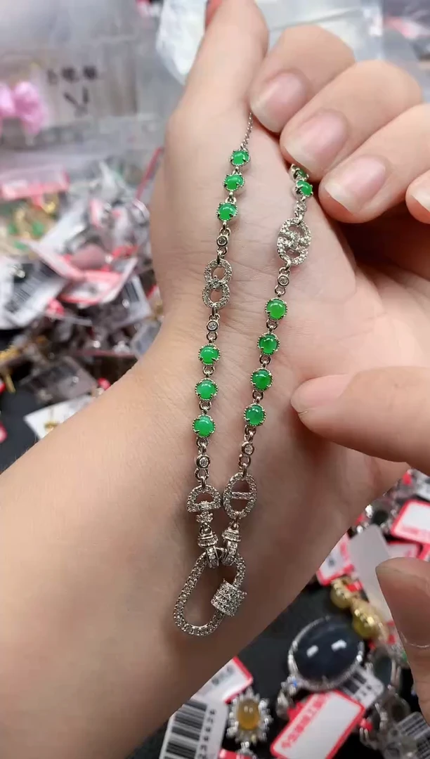 银S925镶嵌戒指翡翠天然A货缅甸翡翠