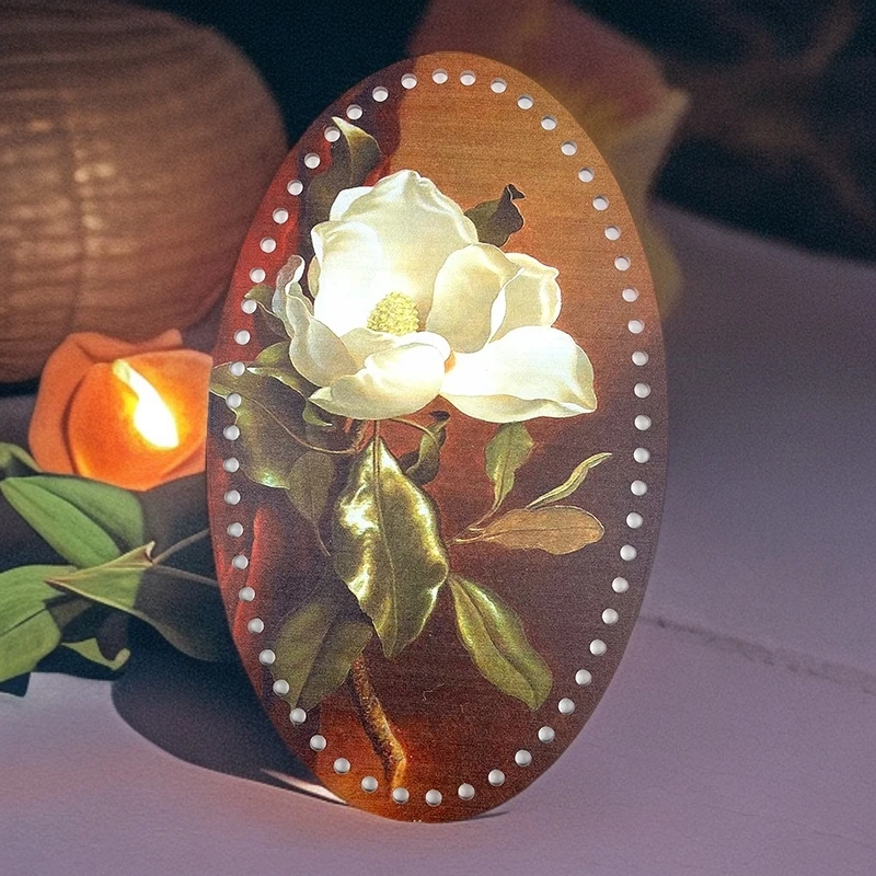 七七家尖椭圆形打孔双面印花3MM亚克力水晶板手工编织底板