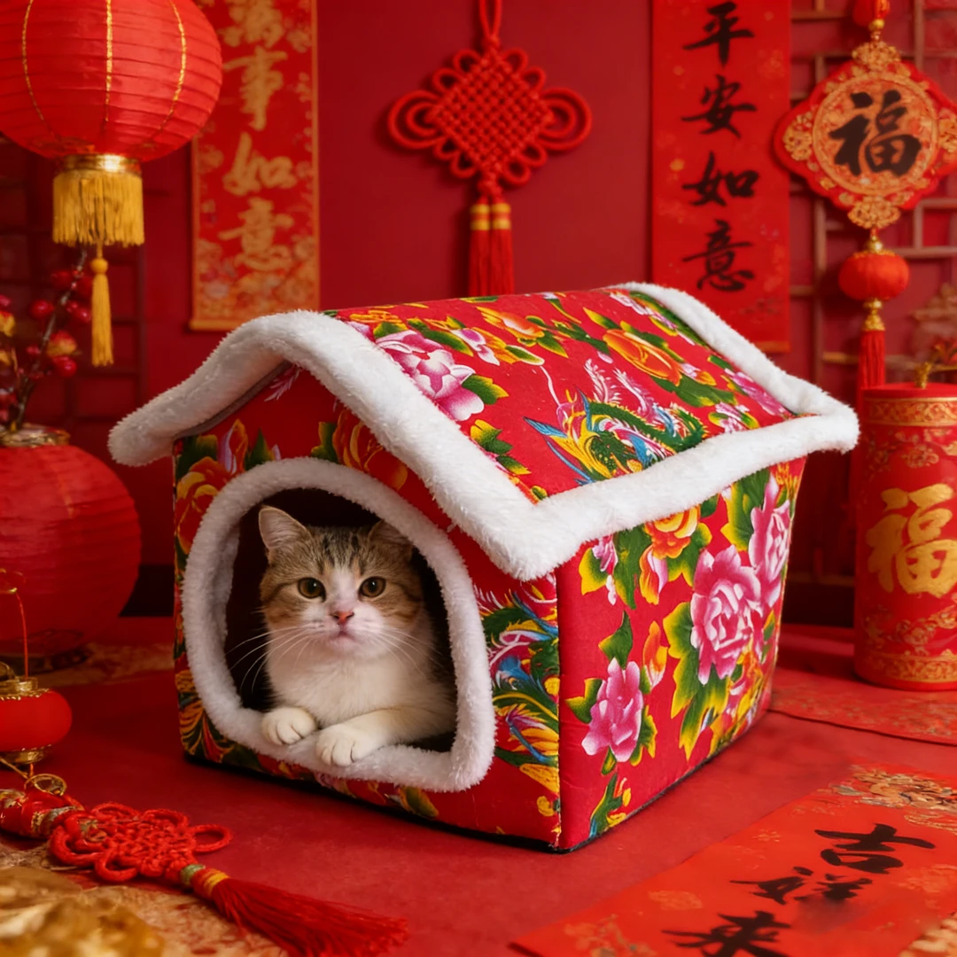 猫窝冬季保暖封闭式安全感猫窝四季通用猫狗大猫窝新年款大房子