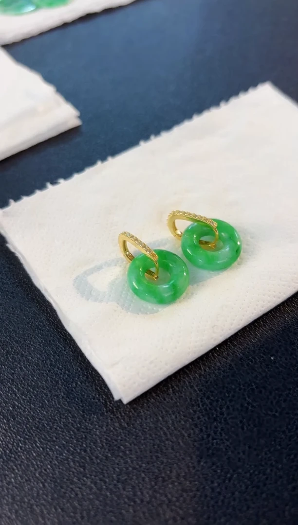 【闪购商品】翡翠耳饰未镶嵌2含小耳包/支持复检一对